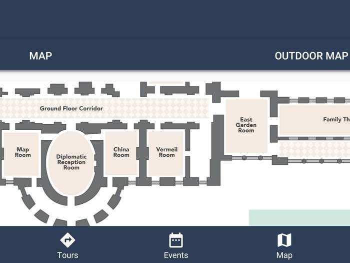 The app includes a floor plan so you can get your bearings.