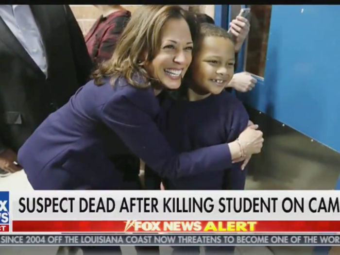 Fox apologized for accidentally using a photo of Sen. Kamala Harris while reporting a segment about a homicide suspect.