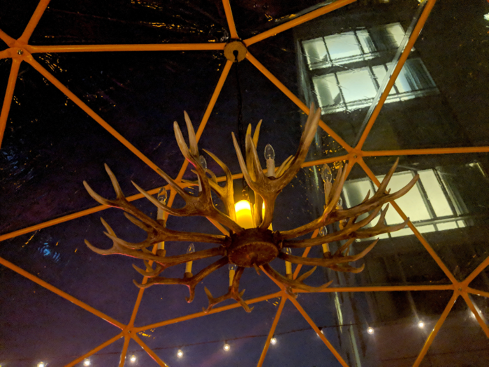 ... and this antler chandelier.