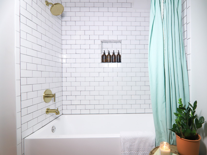 They had the shower door removed and the tub replaced and re-tiled. "We had basic shower fixtures, but I teamed up with a company to replace them and add higher-end gold ones," Griffis said.