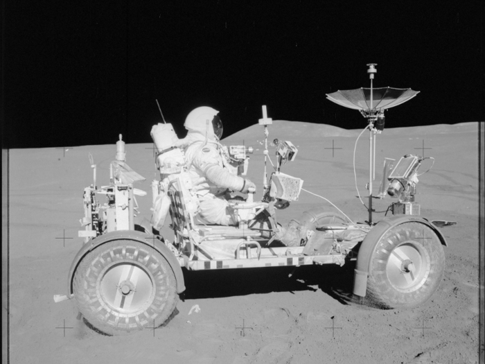 Astronauts used a wheeled Lunar Roving Vehicle for the first time during the Apollo 15 mission to study the moon