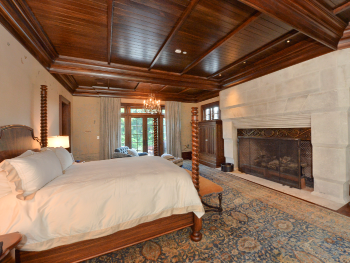 There are several fireplaces throughout the home, including in the master bedroom.