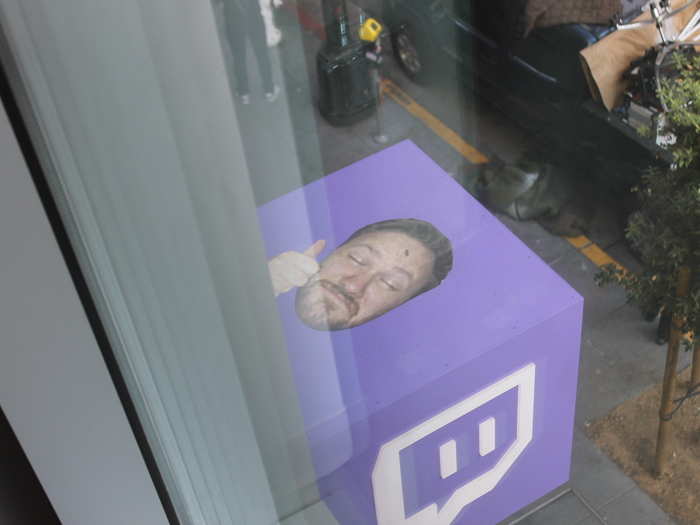 Another popular emote (which is the term for emojis used in Twitch chat) is right outside the cafe window.