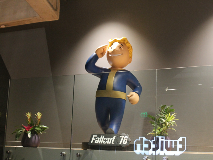 Upon entering, Vault Boy — from the popular "Fallout" franchise — salutes all visitors. As you might expect, there are plenty of video game characters throughout the Twitch office.