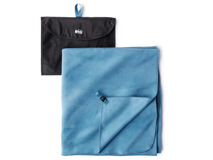 A quick-drying microfiber towel that can be compactly stored