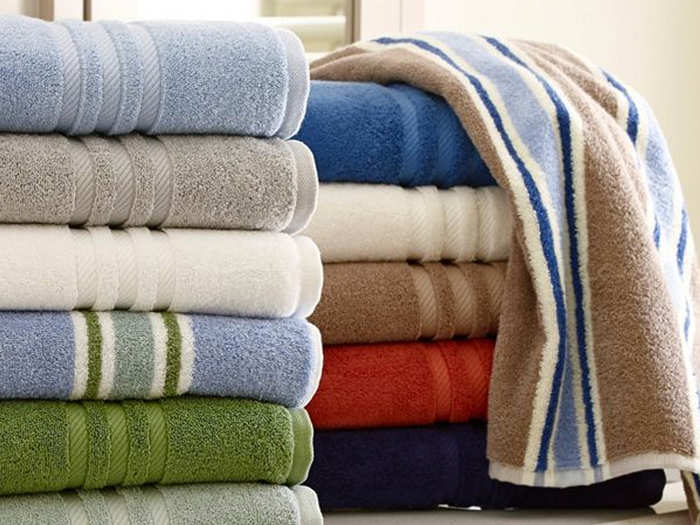 A set of giant, cozy shower towels