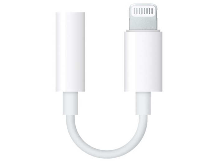 A lightning-to-headphone adapter