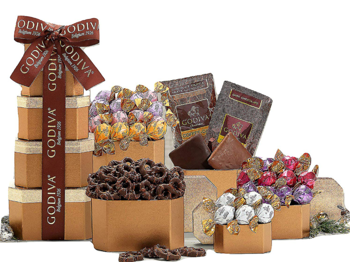 A huge chocolate gift tower