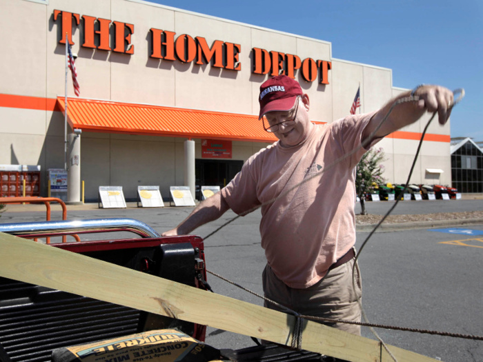 Home Depot gets a greater share of its sales from professionals.