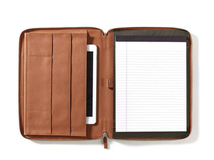 A leather iPad case