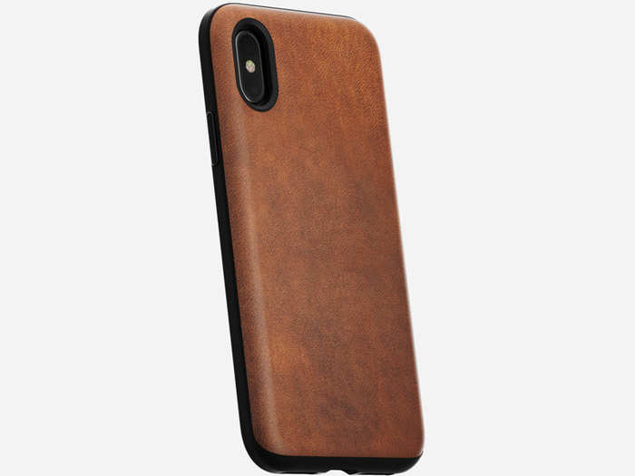 A leather iPhone X case