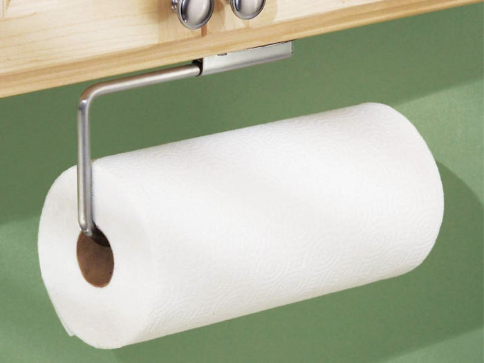 A mounted paper towel holder
