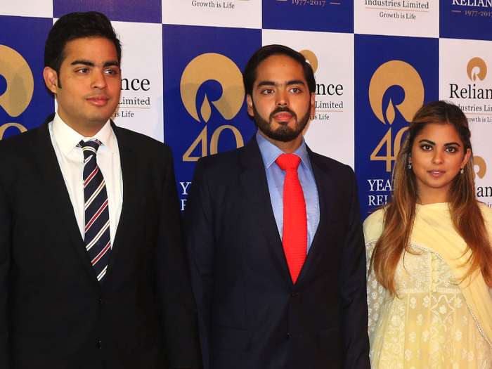 With all three of his children involved in the family business in some capacity, Mukesh Ambani