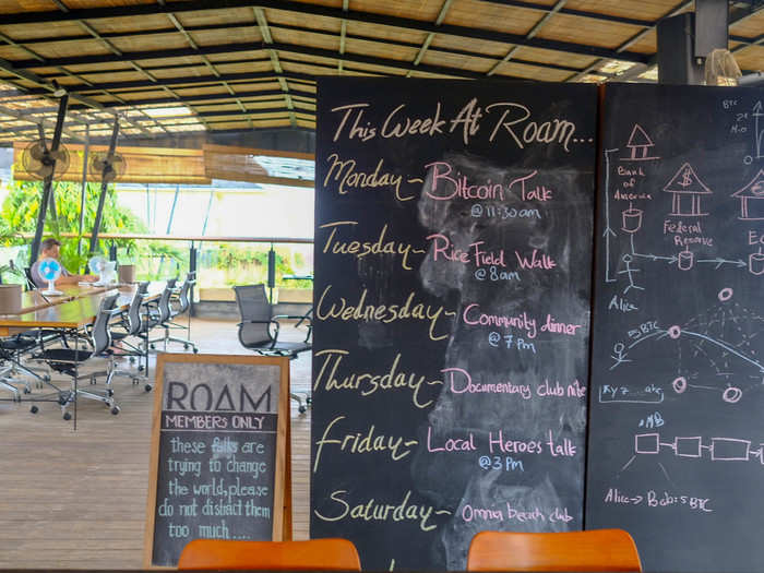 Roam keeps a schedule of events each week that include a community dinner, talks held by other Roamers or speakers, and a walk through Ubud