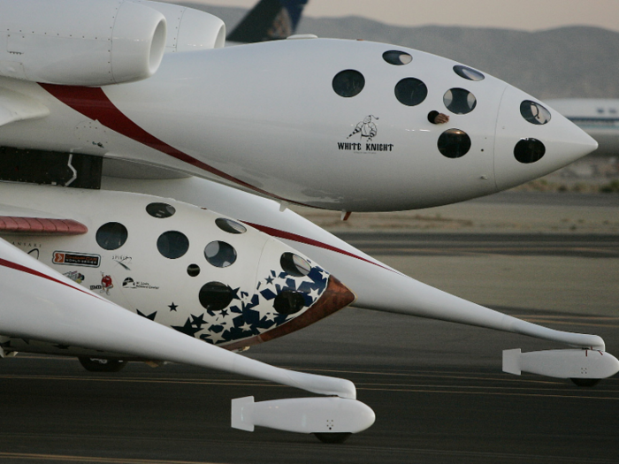 A private spaceship flew past the edge of space twice in less than a week on October 4, 2004. This feat led its builder, Scaled Composites, to win a $10 million prize.