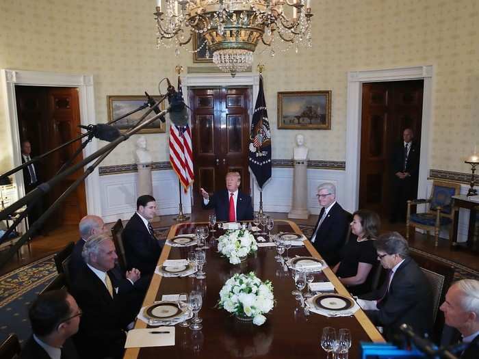 Lunches with other officials are common but not daily. Trump generally has dinner, which often includes guests of the president