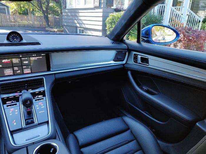 Our test car came with rich black leather upholstery and brushed aluminum accents.