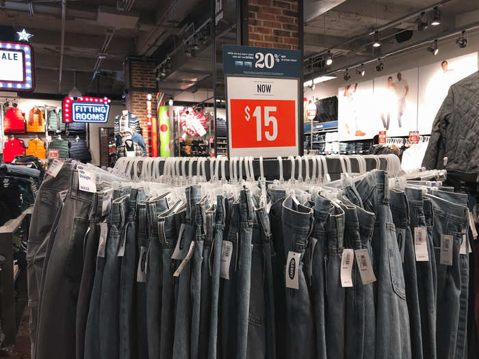 Denim was on sale for $15, but it was originally priced at $30. Even when Gap