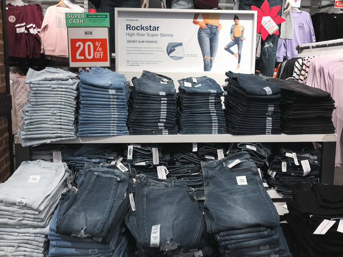 Denim, prior to sales, was generally below $40 at Old Navy, and above $60 at Gap. Even though Gap