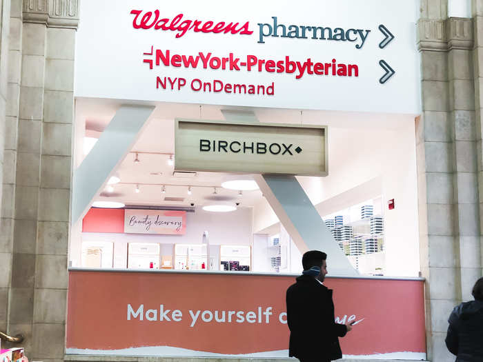 Birchbox was next to the beauty department, in its own separate corner of the store.