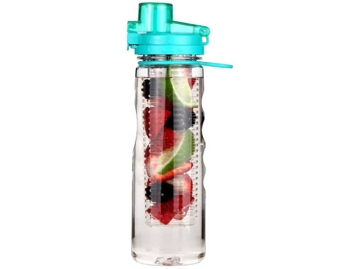 A fruit infuser water bottle