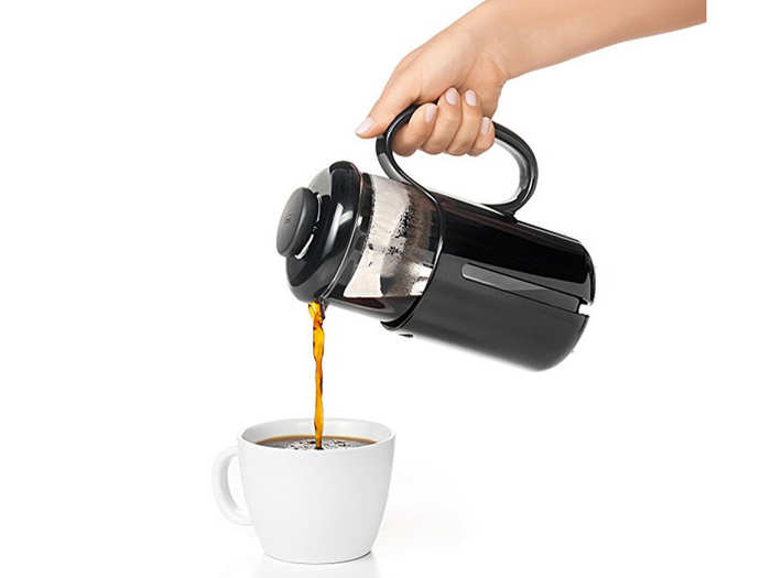 A French press coffee maker for their morning brew