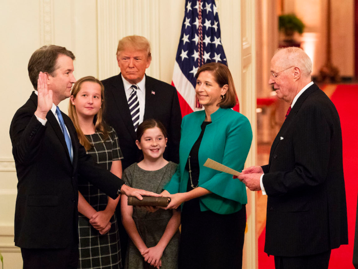 Oct. 8, 2018: Retired Supreme Court Justice Anthony Kennedy swears in Judge Brett M. Kavanaugh to be the Court