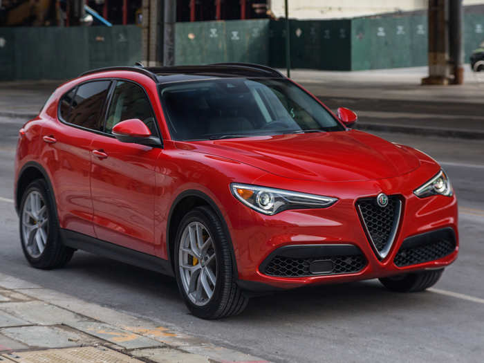 Of toe Alfa Romeo Stelvio. This luxury SUV has an interior that