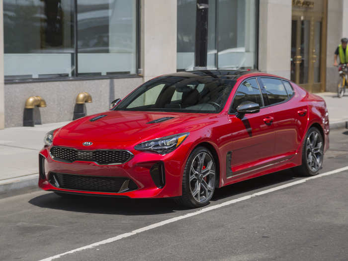 ... On the Kia Stinger. Yes, the Stinger was our 2018 Car of the Year. But the extraneous plastic was borrowed from a year when Pontiacs still roamed the roads.