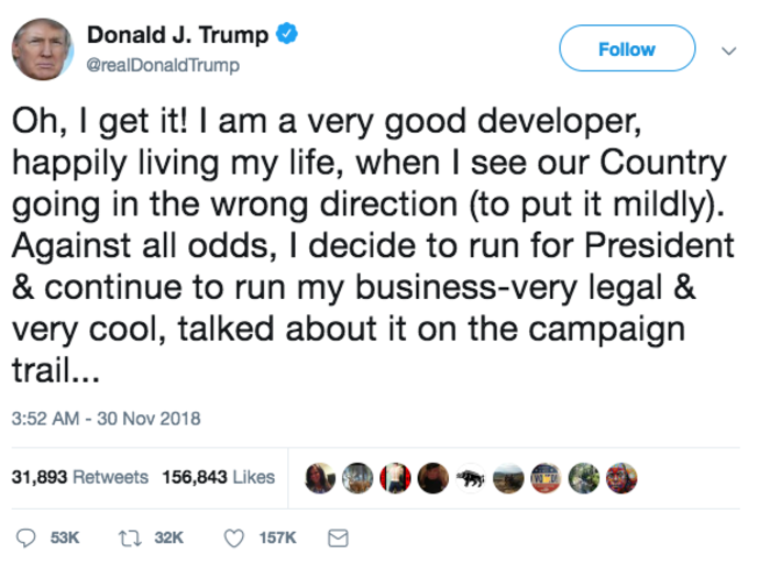 A "very legal & very cool" tweet.