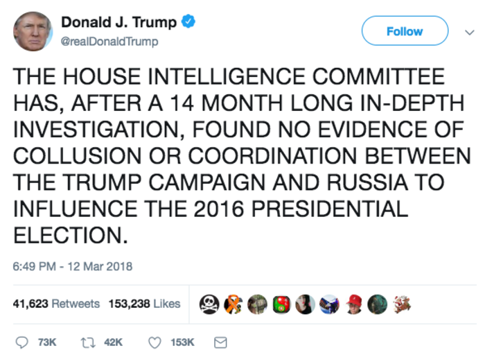 Another "no collusion" tweet.