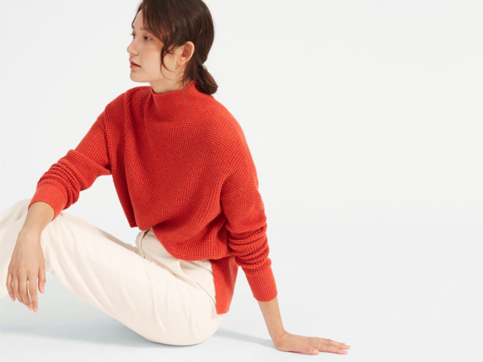 The Cashmere Waffle Square Turtleneck (women