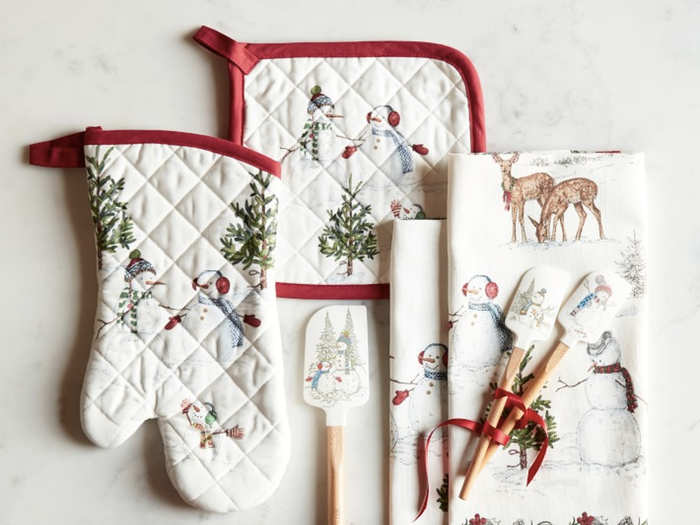 Snowman Oven Mitt & Pot Holder Set