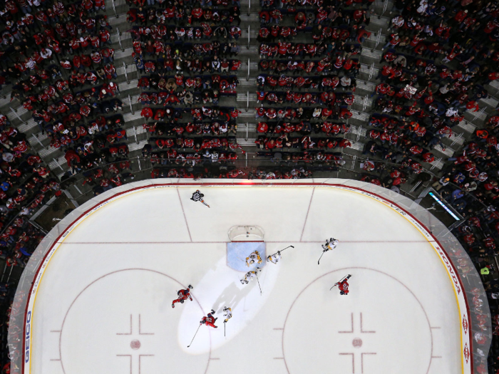 Fans in Washington packed the stands to support the Cpaitals during the 2018 NHL Stanley Cup Playoffs.