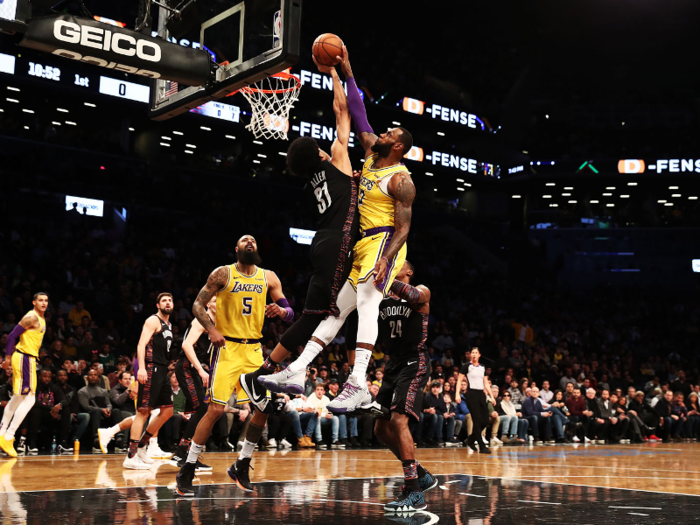 Brooklyn Nets center Jarrett Allen accomplishes an extremely rare feat: blocking a LeBron James dunk.