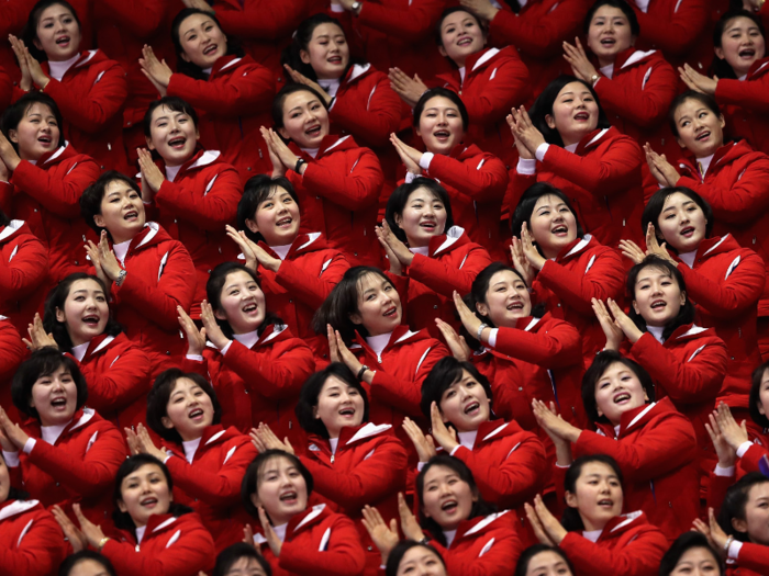 The North Korean cheer squad was one of the great spectacles of the Olympics.