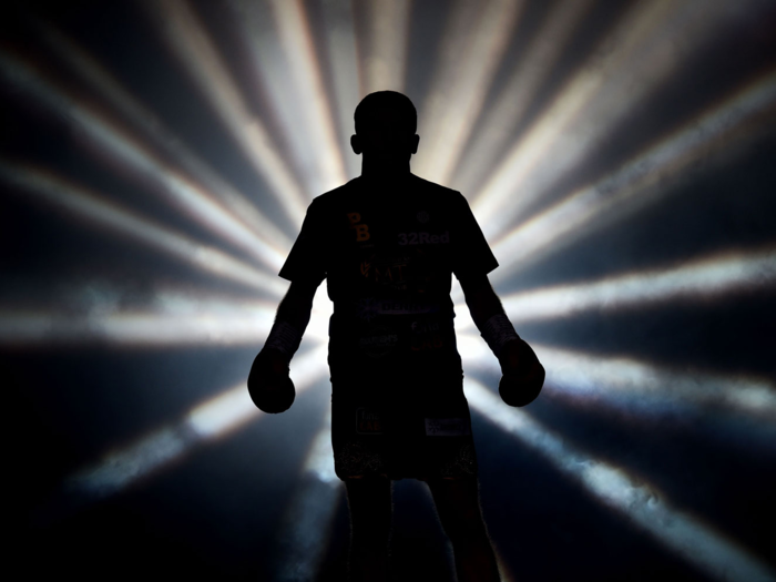 Boxer Paddy Barnes makes his way to the ring.