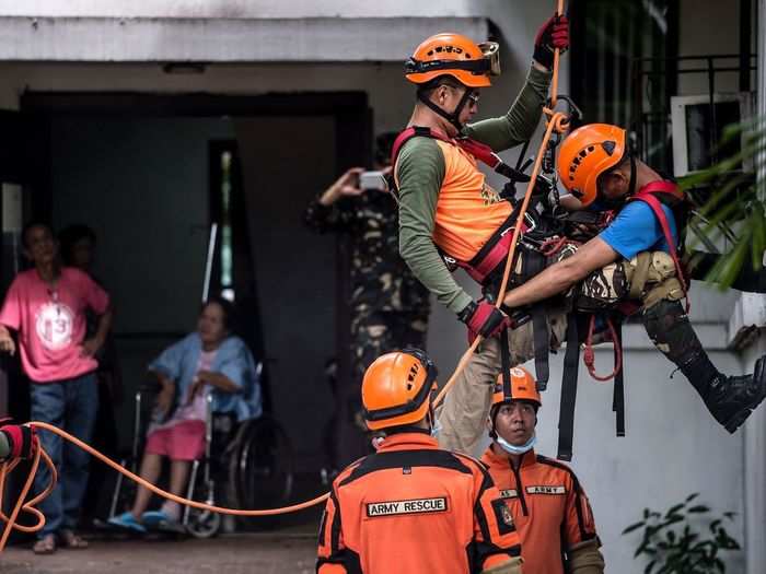 The Philippines, like Japan, is also in the Pacific Ring of Fire. The country is preparing for a big tremor with drills like the one shown here.