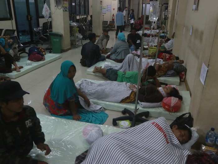 And people are also sleeping on hospital floors as they await treatment.