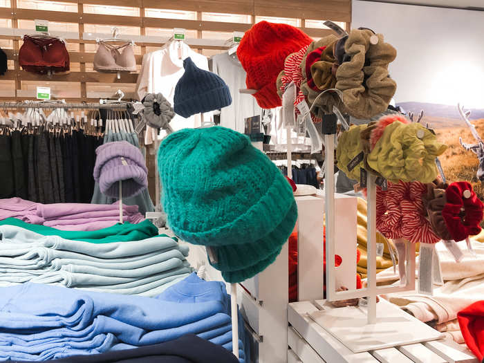 The store also carried velvet scrunchies, cozy knit hats, and dozens of fleece sweatshirts. Everything was oversized and very soft.