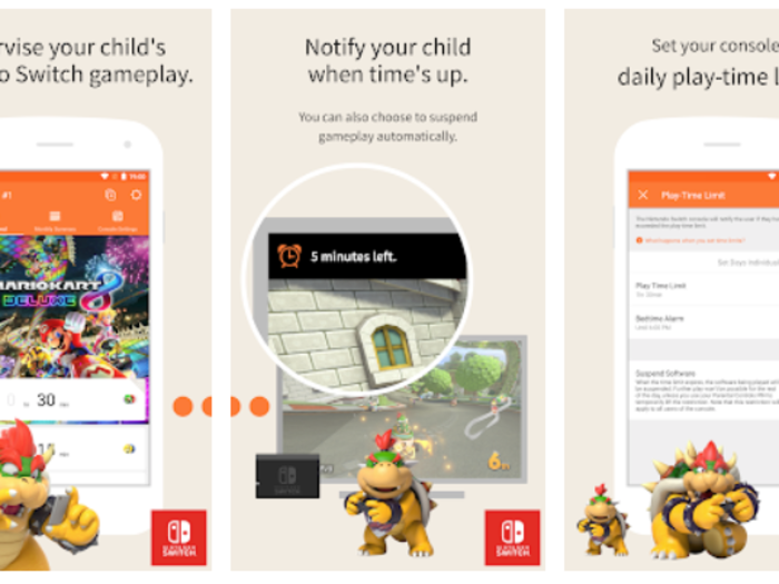 The separate Switch Parental Controls app allows you to control your child