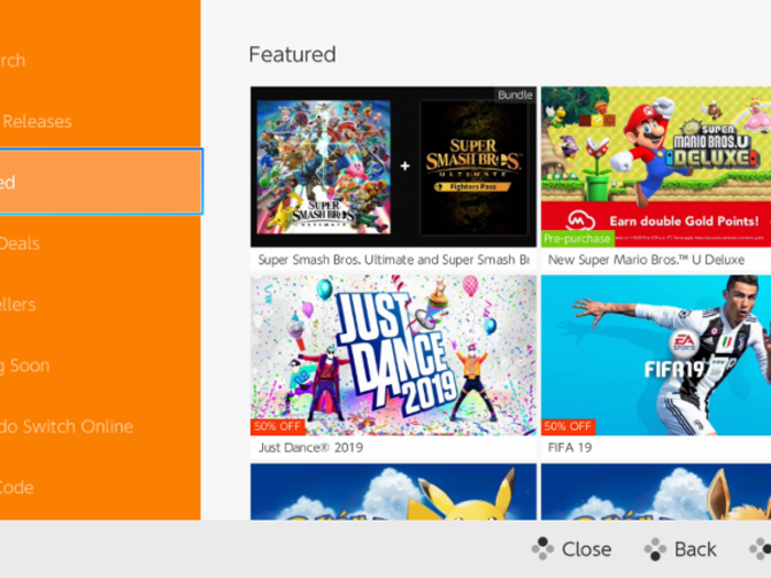 Check out the Nintendo eShop for deals on digital games and downloadable content.