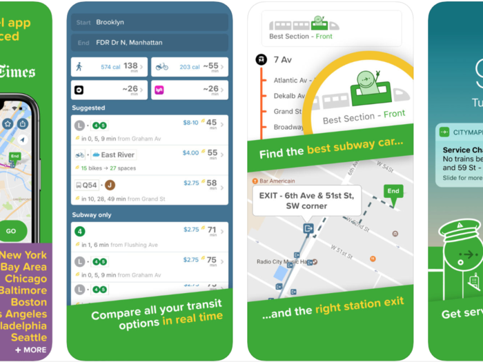 Citymapper offers high-quality subway and bus directions.