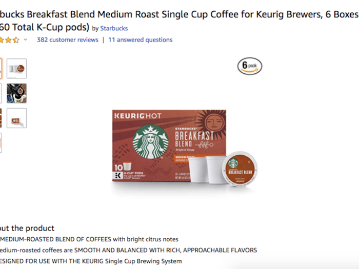 Groceries were generally cheaper at Costco. At Costco, Starbucks 60 Pike Place Coffee K-Cups cost $36.99. At Amazon, the exact same product cost $42.71.