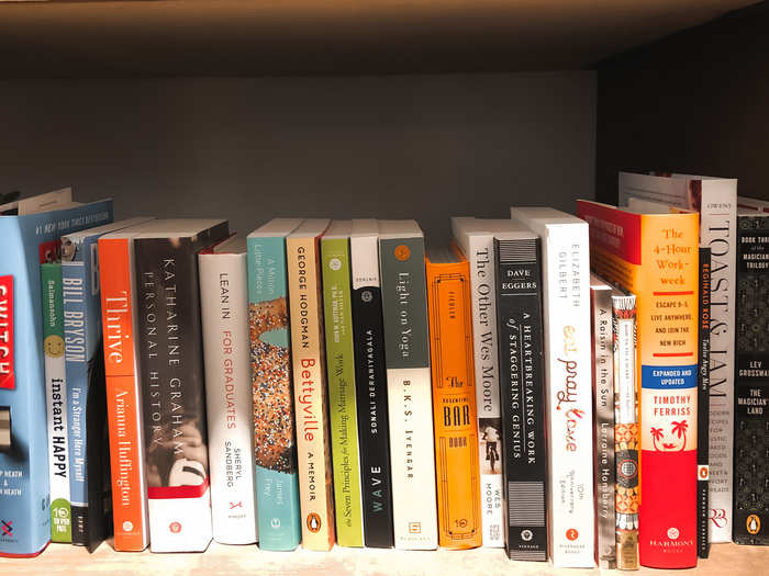 Even the books in the space were reflective of the trend. Many of the books were focused on self-improvement, yoga, finding joy, and similar subjects.