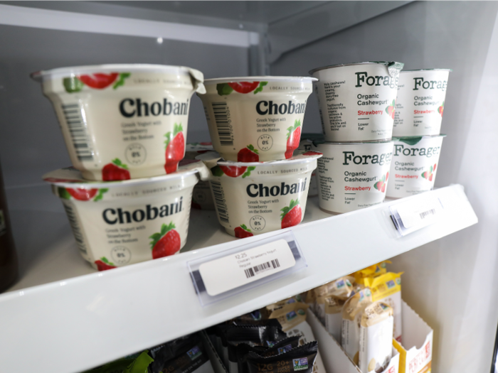 And single servings of yogurt are for sale, like Chobani for $2.25.