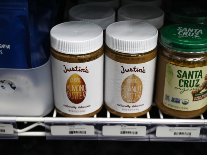 Peanut and almond butter from the same company are priced at $5.45 and $14.95, respectively.