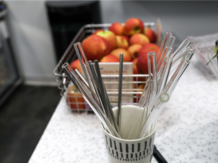 Reusable straws are available for purchase, if you