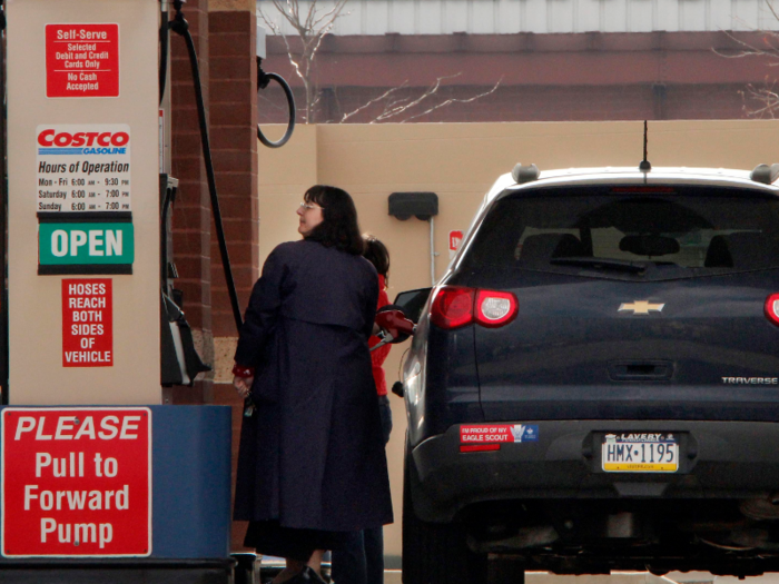 Stop for gas at Costco.