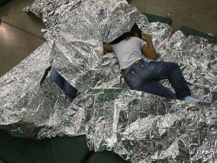 Immigrants are often only given thin foil sheets made out of Mylar to stay warm.